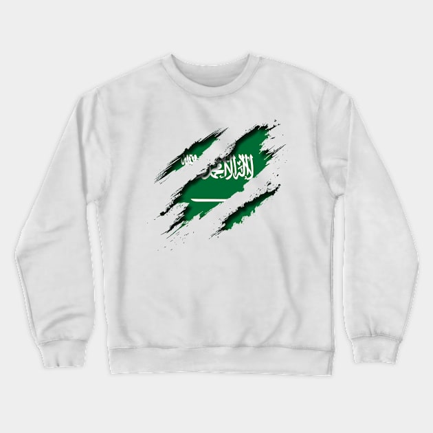 Saudi Arabia Shredding Crewneck Sweatshirt by blackcheetah